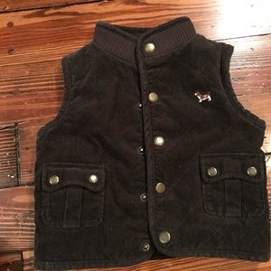 Jacadi fleece lined corduroy quilted vest